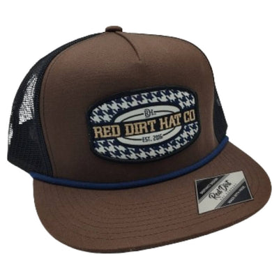 Red Dirt Mens Hound Flat Cap Brown/Black - RDHC351