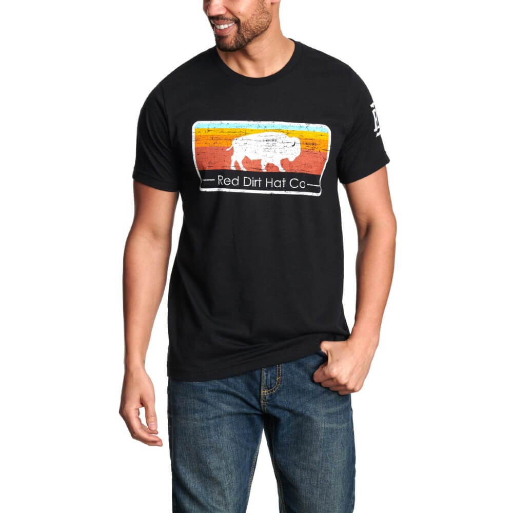 Red Dirt Mens Logo Graphic T-Shirt Black - RDHC-T-170