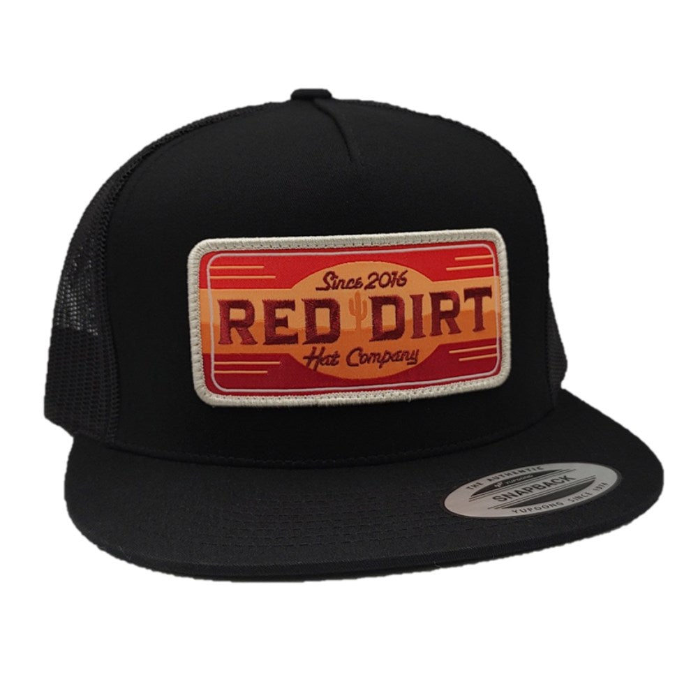 Red Dirt Mens Rawhide Flat Cap Black - RDHC397