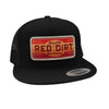 Red Dirt Mens Rawhide Flat Cap Black - RDHC397