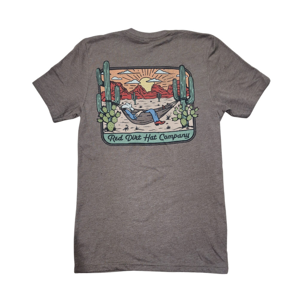 Red Dirt Mens Short Sleeve Home On The Range T-Shirt Brown - RDHC-T-83