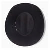 Black wide-brimmed hat on a white background