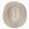 Beige wide-brimmed hat on a white background