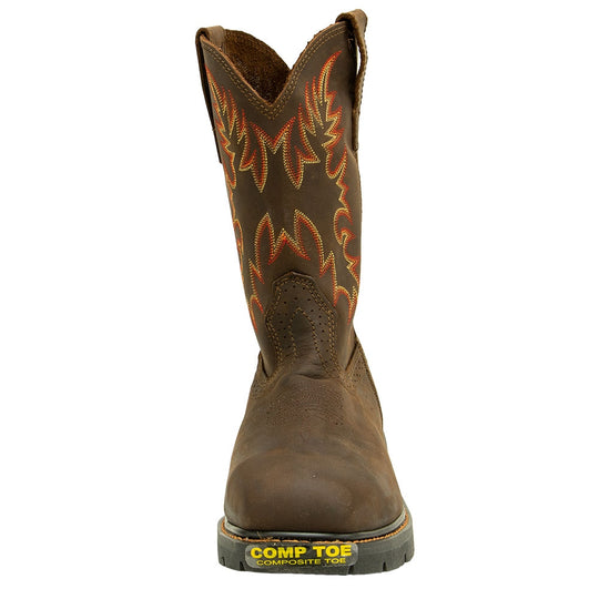 Rhino Work Boots Mens 9 Brown Leather Steel Toe 90222 Western RHINO 90S22 MENS LEATHER STEEL TOE WESTERN WORK BOOTS sz 7.5  main image 4