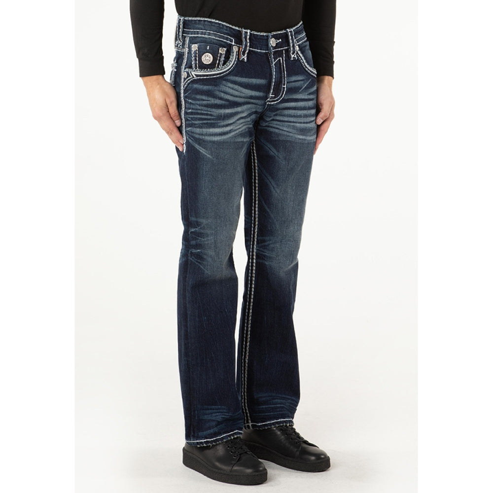 Rock Revival Mens Alvin Bootcut Jeans