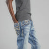 Rock Revival Mens Andrew Bootcut Jeans Medium Blue - RP5818B200