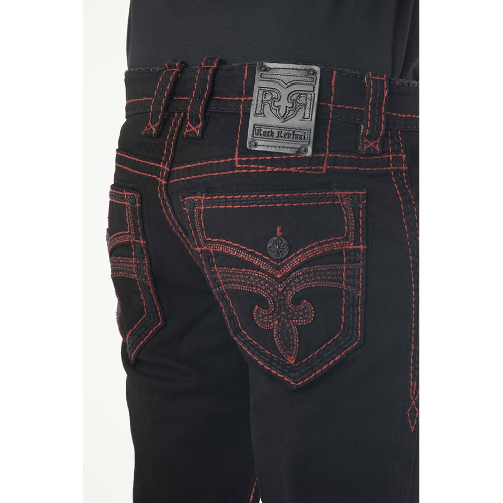 Rock Revival Mens Arther Red Stitching Jeans 