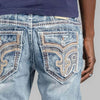 Rock Revival Mens Baxter Bootcut Jeans Light Blue - RP2318B227