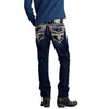 Rock Revival Mens Eggplant Straight Jeans Dark Blue - RP3500J209R