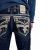 Rock Revival Mens Eggplant Straight Jeans Dark Blue - RP3500J209R