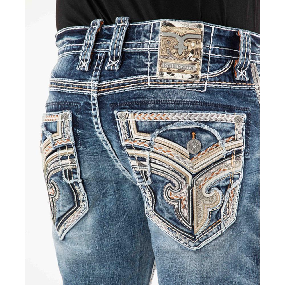 Rock Revival Mens Esteban Bootcut Jeans