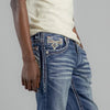 Rock Revival Mens Miguel Straight Jeans Medium Blue - RP5704J202