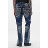 Rock Revival Mens Ozzy Bootcut Jeans Medium Blue - RP3781B203R