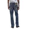 Rock Revival Mens Robin Bootcut Jeans Medium Blue - RP3727B210R