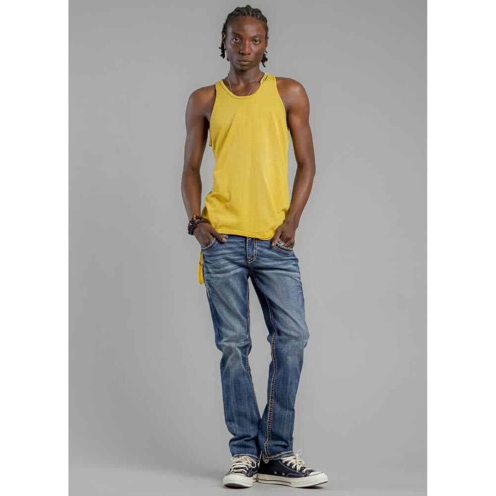 Rock Revival Mens Theodore Straight Jeans in Dark Blue - RP5776J201