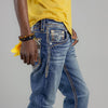 Rock Revival Mens Theodore Straight Jeans in Dark Blue - RP5776J201