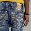 Rock Revival Mens Theodore Straight Jeans in Dark Blue - RP5776J201