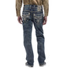 Rock Revival Mens Truett Straight Jeans in Medium Blue - RP5753J200R