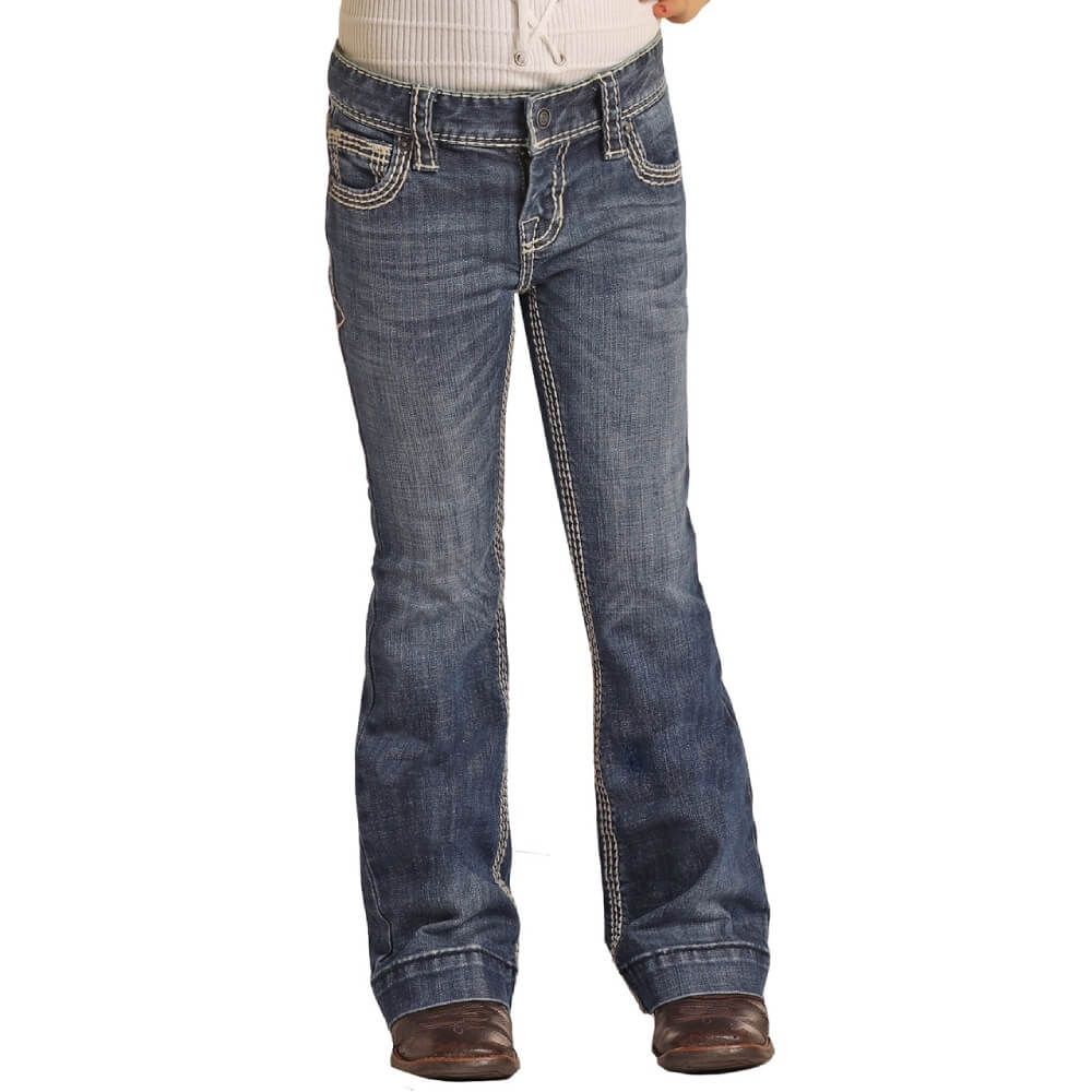 Rock & Roll Girls Dark Wash Jeans - G5F9516-42