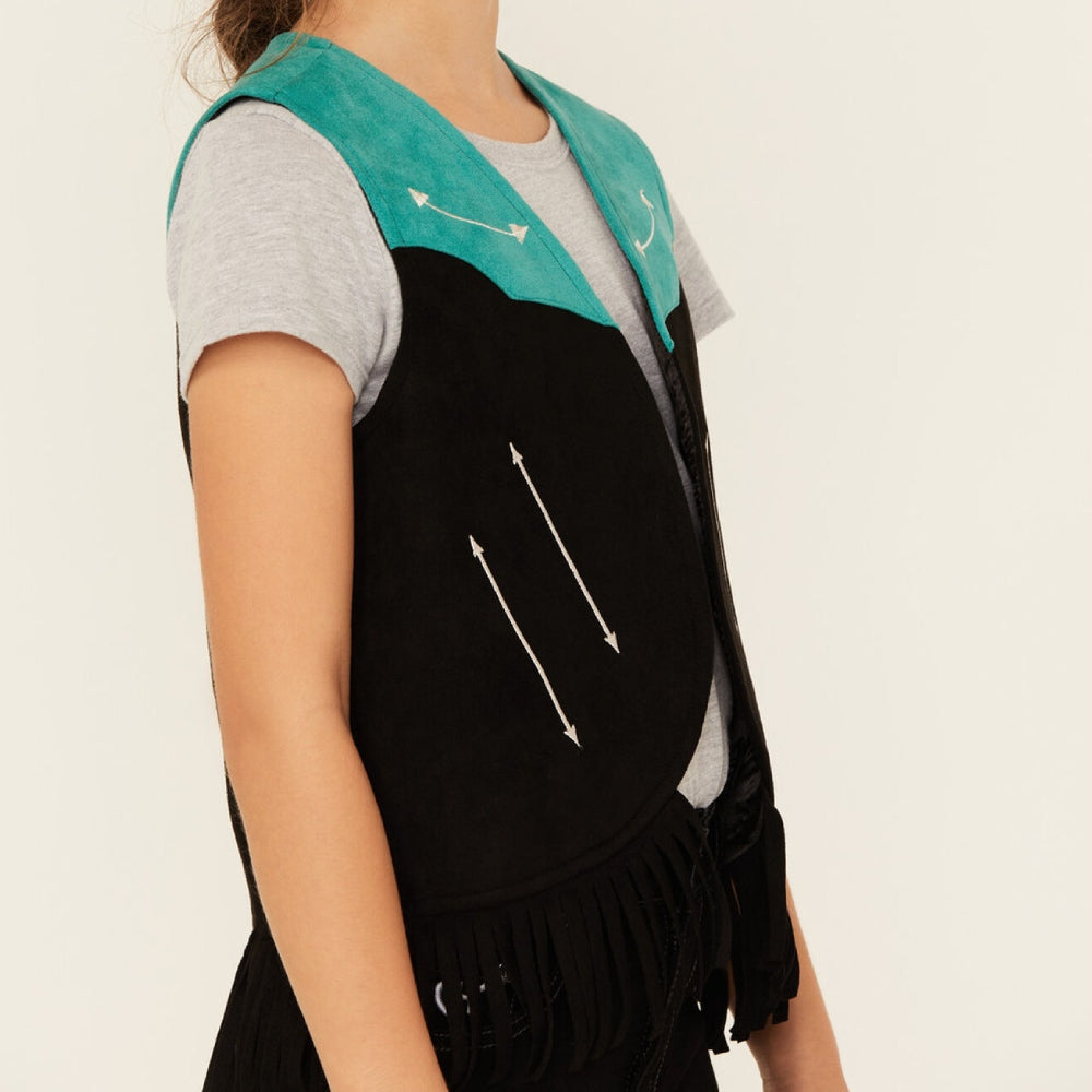 Rock & Roll Girls Denim Fringe Vest