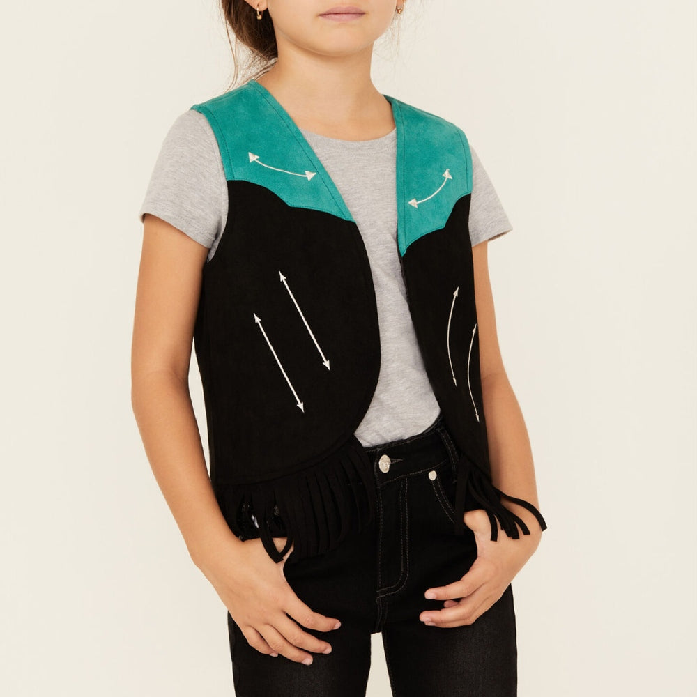 Rock & Roll Girls Denim Fringe Vest