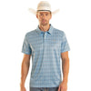 Rock & Roll Mens Aztec Geo Printed Polo Shirt Blue - BM51T08715-45
