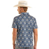 Rock & Roll Mens Aztec Print Polo Shirt Blue - BM51T08719-45