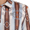 Rock & Roll Mens Aztec Print Polo Shirt Blue/Brown - BM51T08723-45