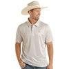 Rock & Roll Mens Aztec Motif Performance Polo Shirt White - TM51T08996-10