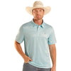 Rock & Roll Mens Geo Print Polo Shirt Turquoise - TM51T08994-86