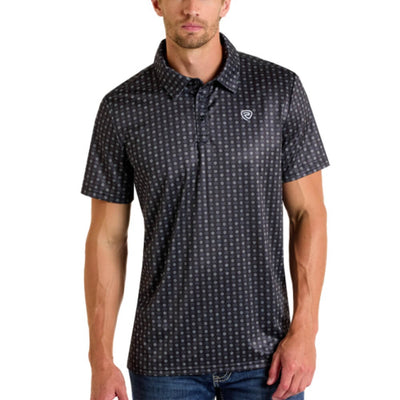 Rock & Roll Mens Geo Printed Polo Shirt