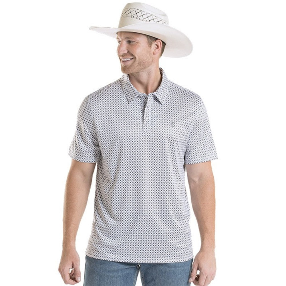 Rock & Roll Mens Geo Snap Polo Shirt Black - TM51T09006-01
