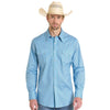 Rock & Roll Mens Geometric Print Snap Shirt Aqua - BMN2S08326-38