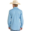 Rock & Roll Mens Geometric Print Snap Shirt Aqua - BMN2S08326-38