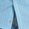 Rock & Roll Mens Geometric Print Snap Shirt Aqua - BMN2S08326-38