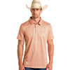 Rock & Roll Mens Geometric Printed Polo Shirt Orange - BM51T06614-93