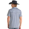 Rock & Roll Mens Medallion Print Polo Shirt Baby Blue - BM51T09595-49