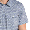 Rock & Roll Mens Medallion Print Polo Shirt Baby Blue - BM51T09595-49