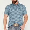 Rock & Roll Mens Medallion Print Polo Shirt Blue - BM51T09056-86