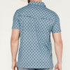 Rock & Roll Mens Medallion Print Polo Shirt Blue - BM51T09056-86
