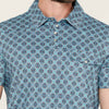Rock & Roll Mens Medallion Print Polo Shirt Blue - BM51T09056-86