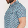 Rock & Roll Mens Medallion Print Polo Shirt Blue - BM51T09056-86