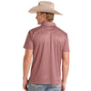 Rock & Roll Mens Medallion Print Polo Shirt Maroon - BM51T09597-60