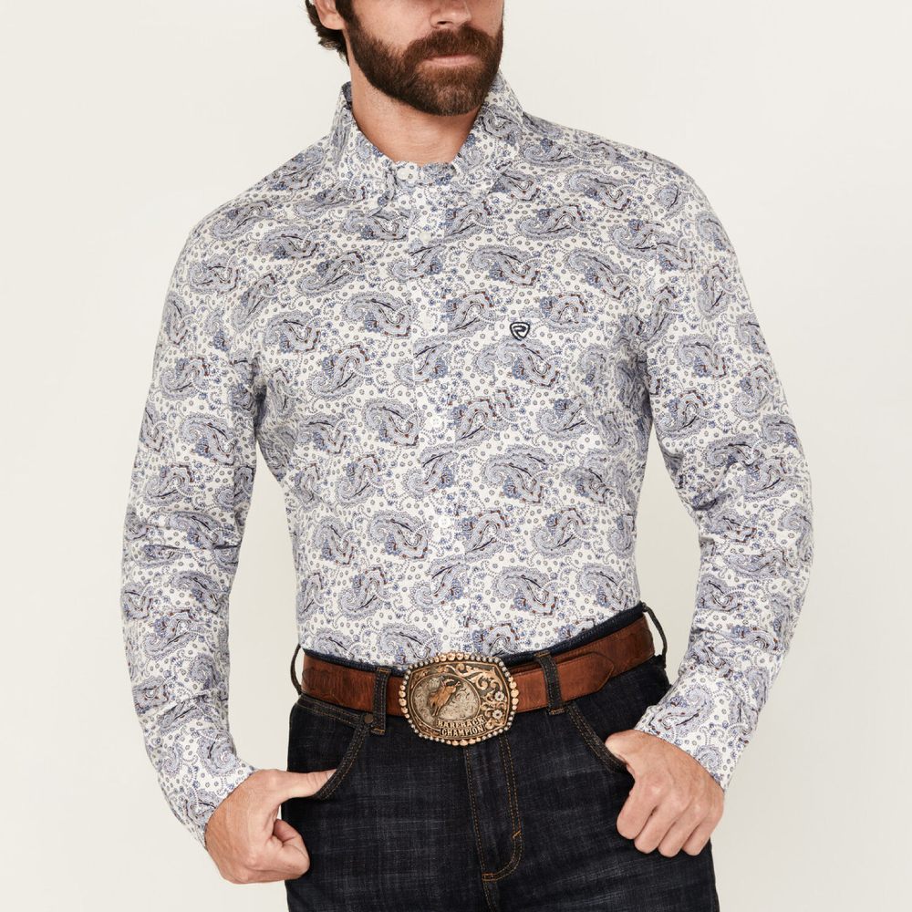 Rock & Roll Mens Paisley Print Western Shirt