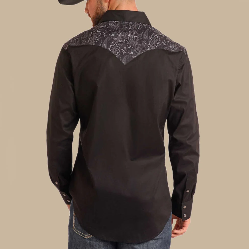 Rock & Roll Mens Paisley Yoke Shirt