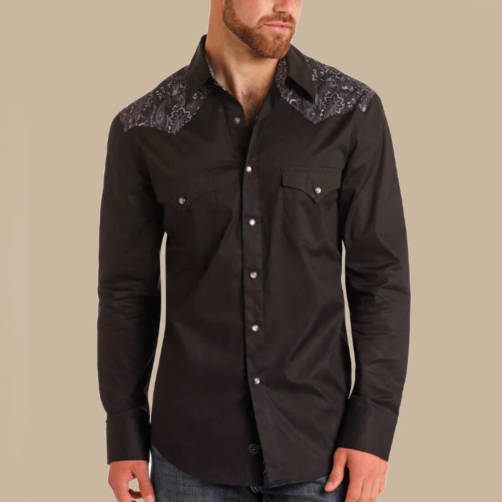 Rock & Roll Mens Paisley Yoke Shirt