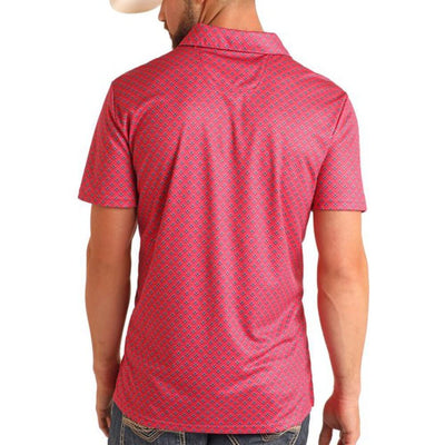 Rock & Roll Mens Pink Polo Shirt