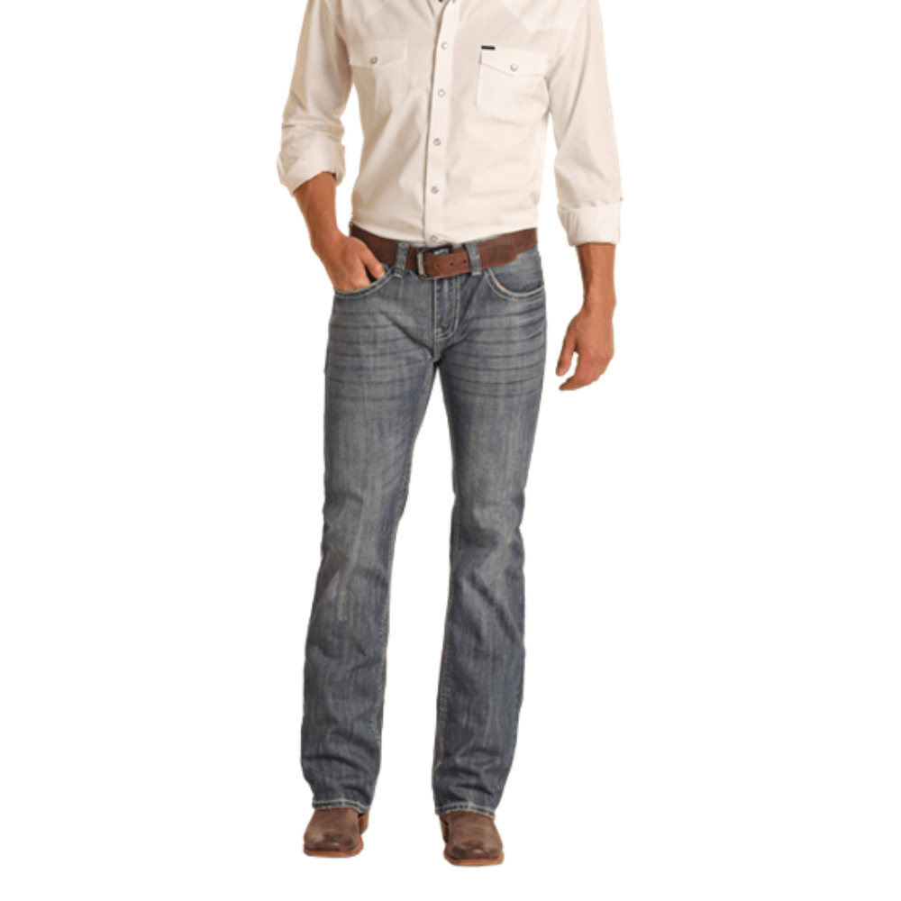 Rock & Roll Mens Pistol Straight Fit Jeans Indigo