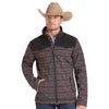 Rock & Roll Mens Printed Aztec Softshell Jacket Black - DM92C09249-01