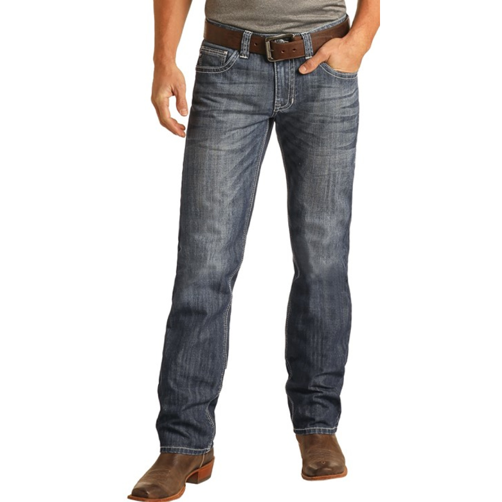 Rock & Roll Mens Regular Fit Stackable Bootcut Jeans - MSP1763-42